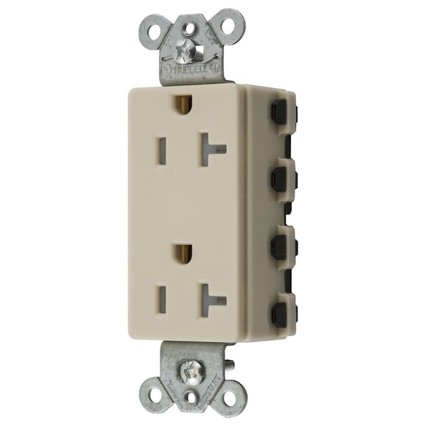 Hubbell Wiring Device-Kellems Straight Blade Receptacle, 5-20R, 20 A, 125V AC, 2 Pole, 3 Wire, Flush Mount, Grounded SNAP2162ITRA - main